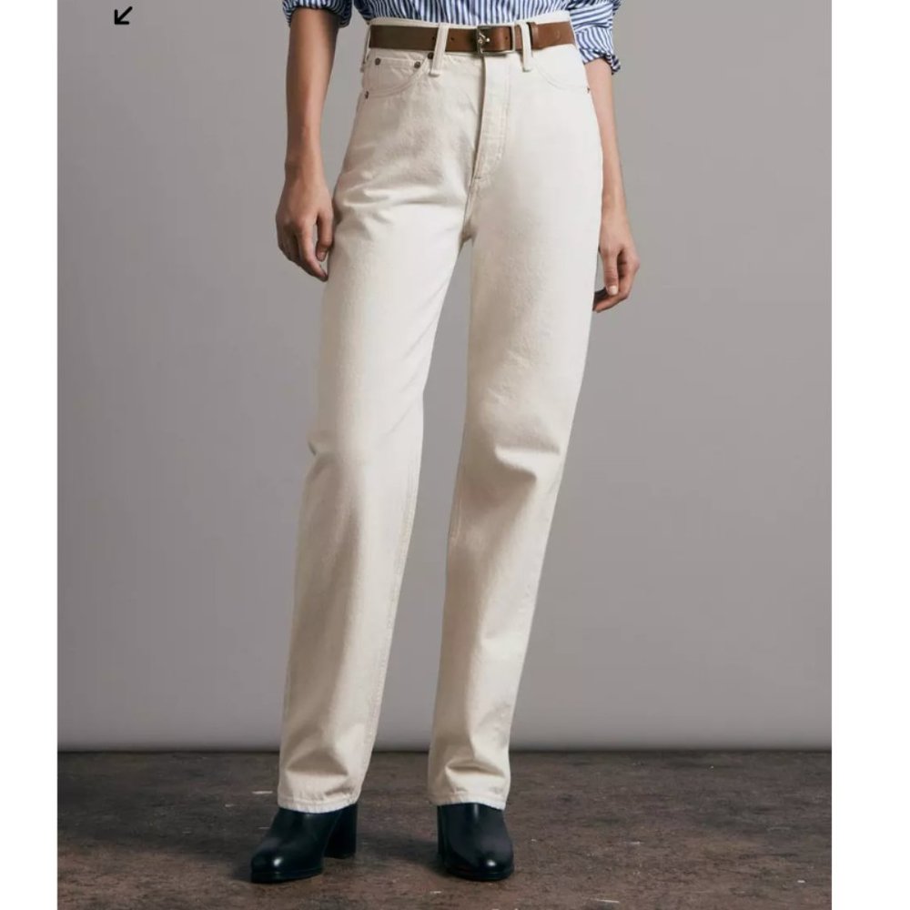 Rag and Bone Alex High-Rise Straight Ecru Size 24